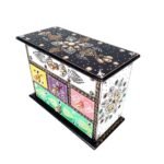 Handcrafted Multicolor Wooden Jewelry Storage Box with Decorative Drawers - Image 3