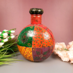 Multicolor Decorative Vase – Traditional Hand-Painted Wooden Flower Vase for Home Décor