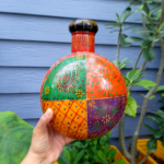 Multicolor Decorative Vase – Traditional Hand-Painted Wooden Flower Vase for Home Décor - Image 7