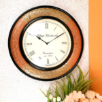 Round Decorative Wall Clock for Living Room, Bedroom & Office