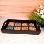 Rectangular Tea & Coffee Serving Tray with Handles