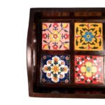 Rectangular Tea & Coffee Serving Tray with Handles - Image 6