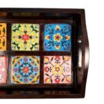 Rectangular Tea & Coffee Serving Tray with Handles - Image 7