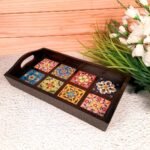 Rectangular Tea & Coffee Serving Tray with Handles - Image 18