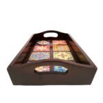 Rectangular Tea & Coffee Serving Tray with Handles - Image 20