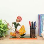 Musician Metal Pen Holder – Decorative Desk Organizer & Stationery Holder