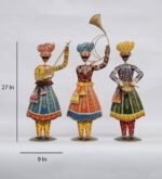 Rajasthani Metal Musician Showpiece Set of 3 - Image 3