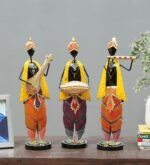 Rajasthani Tribal Musician Metal Showpiece Set of 3