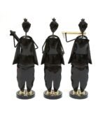 Rajasthani Tribal Musician Metal Showpiece Set of 3 - Image 6