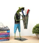 Frog Design Metal Pen Holder – Decorative Desk Organizer & Stationery Holder for Office