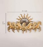 Golden Running Horses with Sun Metal Wall Art - Image 3