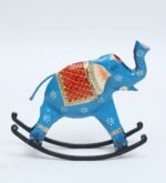Handcrafted Metal Rocking Elephant Showpiece - Image 3