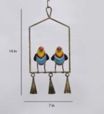 Colorful Twin Bird Hanging Bell Wind Chime - Image 3
