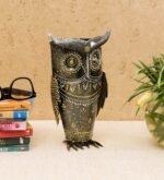 Handcrafted Metal Owl Pen Holder – Decorative Owl Desk Organizer for Office & Study Table