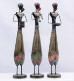 Metal Tribal Musician Showpiece Set of 3 – Traditional Folk Art Decorative Figurines - Image 4