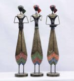 Metal Tribal Musician Showpiece Set of 3 – Traditional Folk Art Decorative Figurines - Image 5