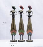 Metal Tribal Musician Showpiece Set of 3 – Traditional Folk Art Decorative Figurines - Image 6