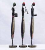 Metal Tribal Musician Showpiece Set of 3 – Traditional Folk Art Decorative Figurines - Image 2