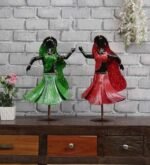 Handcrafted Rajasthani Dancing Lady Metal Showpiece Set