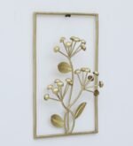 Golden Floral Metal Wall Art Frame - Image 2