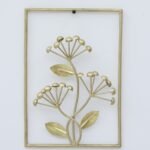 Golden Floral Metal Wall Art Frame