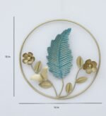 Golden Floral & Leaf Metal Wall Art Ring - Image 3