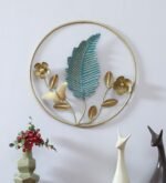 Golden Floral & Leaf Metal Wall Art Ring