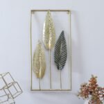 Modern Metal Leaf Wall Art Frame – Decorative Gold Leaf Wall Hanging for Home Décor