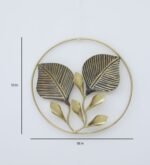 Golden Leaf Metal Wall Art Ring Frame - Image 3