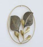 Golden Leaf Metal Wall Art Ring Frame - Image 2