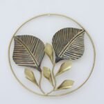 Golden Leaf Metal Wall Art Ring Frame