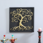 Golden Tree Metal Wall Art Frame