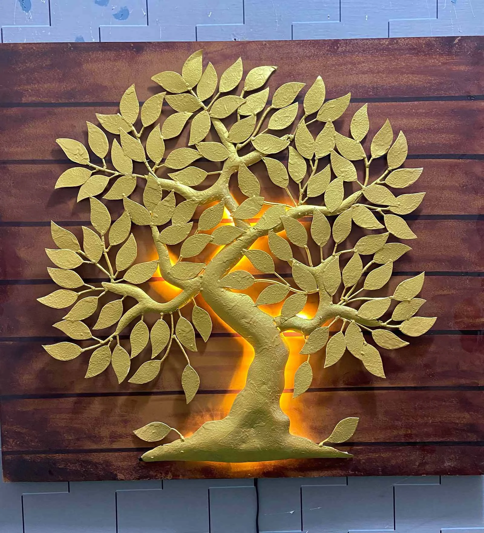 DC0972.png Golden Tree of Life LED Wall Art Panel – Decorative Wooden & Metal Wall Hanging - Image 1