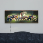 LED Metal Wall Art – Decorative Elephant Parade Wall Hanging with Backlight