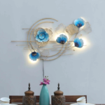 Modern LED Floral Metal Wall Art – Decorative Flower Wall Hanging with Warm Light