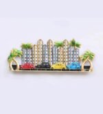 LED Cityscape Metal Wall Art with Cars - Image 2