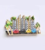 LED Cityscape Metal Wall Art with Cars - Image 3