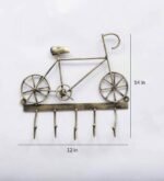 Vintage Bicycle Metal Key Holder – Decorative Wall Mounted Key Rack with Hooks - Image 2