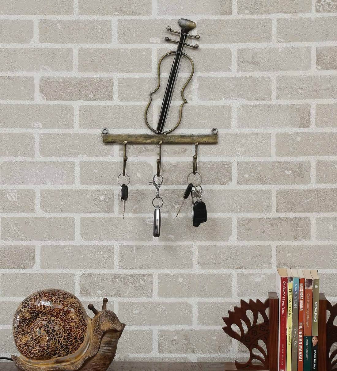 DC1007-1.jpg Decorative Wall Mounted Key Rack with 4 Hooks - Image 1