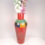 Traditional Hand-Painted Floor Vase for Home Decor