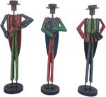 Handcrafted Metal Tribal Musician Showpiece Set - Image 3