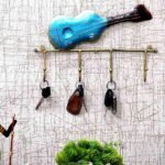 Guitar Design Metal Key Holder Wall Hook