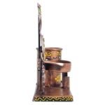 Handcrafted Tribal Lady Metal Pen Holder with Visiting Card Stand - Image 3