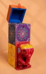 Handcrafted Wooden Elephant Tissue Paper Holder - Image 4