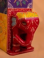 Handcrafted Wooden Elephant Tissue Paper Holder - Image 2