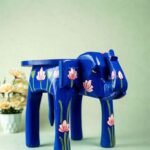 Handcrafted Wooden Elephant Stool / Decorative Side Table