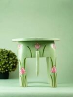 Handcrafted Lotus Painted Metal Elephant Showpiece - Image 4