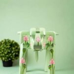 Handcrafted Lotus Painted Metal Elephant Showpiece