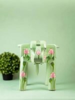 Handcrafted Lotus Painted Metal Elephant Showpiece