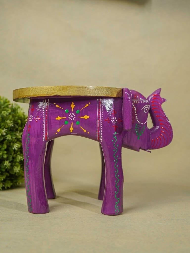 WhatsApp-Image-2025-08-02-at-4.23.25-PM.jpeg Wooden Elephant Stool with Round Top - Image 1